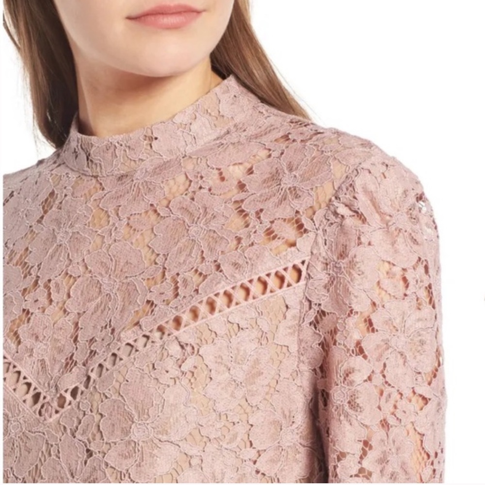 Wayf Elegant Lace Top in Blush Pink Nude - Picture 7 of 12